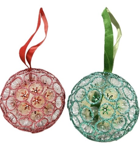 Vintage sparkle kissing balls - kissing,