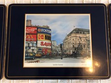 Pimpernel Placemats "Modern London" Set of 6 12" x 9" London Scenes w Cork Back 