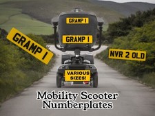 Mobility Scooter Mini Numberplates / Novelty Number Plate Signs - not a sticker!
