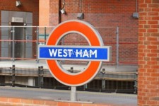 PHOTO  WEST HAM UNDERGROUND STATION SIGN