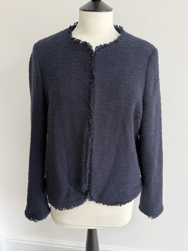 Navy blue boucle tweed - blue,