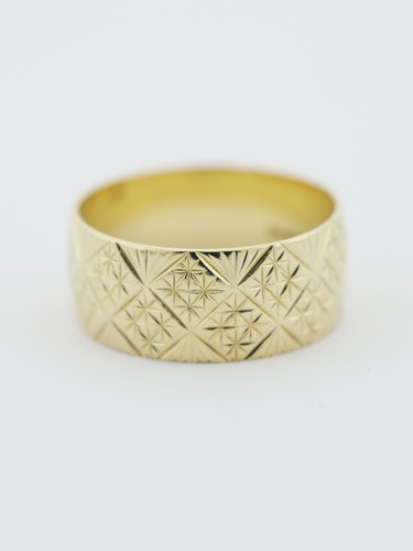 Gold pattern band ring - gold,