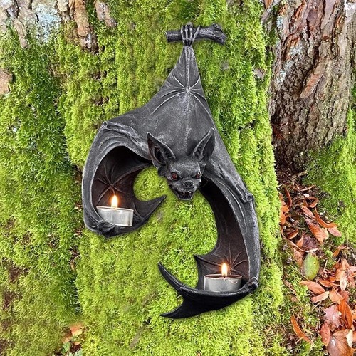Gothic bat candle holder wall - gothic,