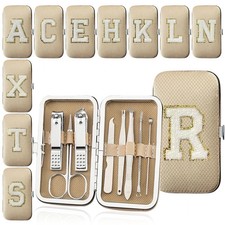 Letter Manicure Pedicure Nail Care Set Cutter Clippers Kit Case Mens Ladies New
