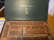 Vintage Drueke Wood Cribbagemaster 3 Track Cribbage Board with Pegs and Box