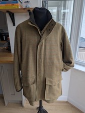 MUSTO Green Wool Tweed Country Shooting Jacket Waterproof Coat Size XL