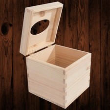 Square Wooden Tissue Box With