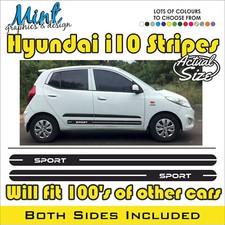 HYUNDAI i10 Side Stripes FITS ALL MODELS Decals Stickers Graphics FREE P&P 032