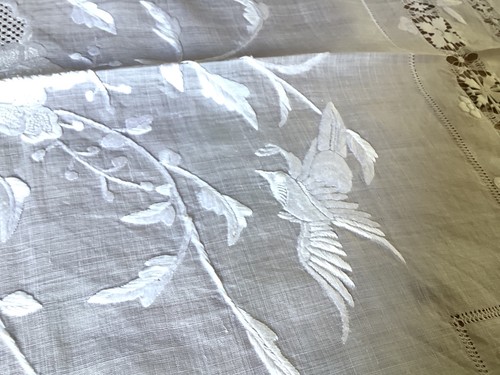 Vintage white tablecloth - vintage, /