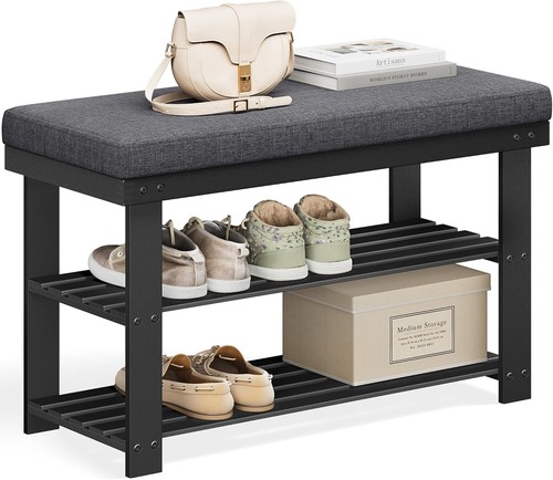 Shoe storage bench with padded - shoe,