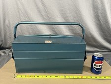 Vintage Talco Blue Steel Cantilever Tool Box Made in Britain