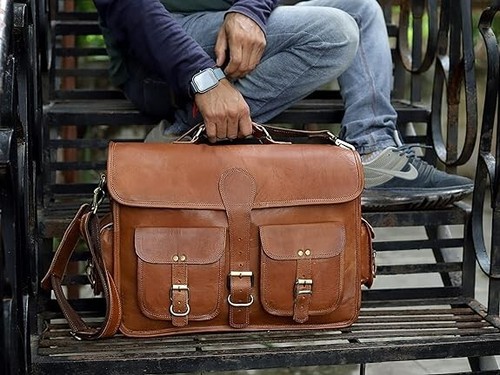 Vintage leather satchel - vintage,