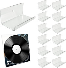 12 Pack Clear Vinyl Record Holder Wall Mount, Invisible Floating Acrylic Album R
