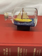 Vintage Small Ship In A Glass