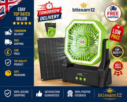 Cawevon 10000mah solar fan - 10000mah,