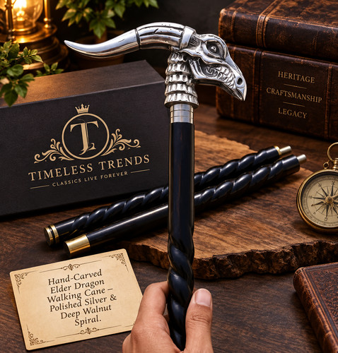 Dragon head walking stick - head,