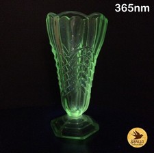 Vintage Art Deco green glass