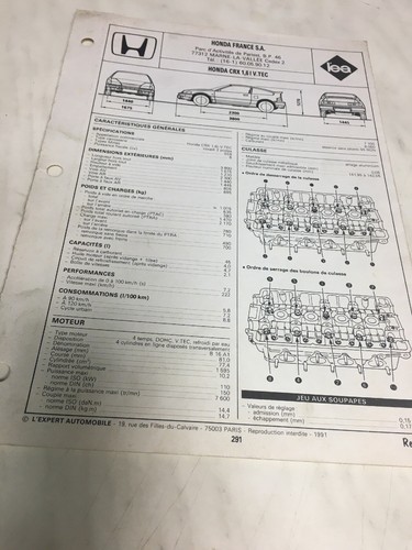 Automobile technical sheet - automobile,