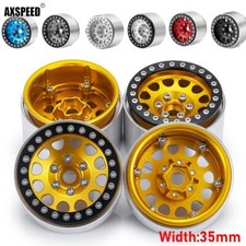 AXSPEED 4x 1.9" Aluminum Beadlock Wheel Rims 35mm For 1:10 RC Axial SCX10 TRX4