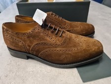 Loake 300 Brown Suede Brogue Shoe 10.5 G