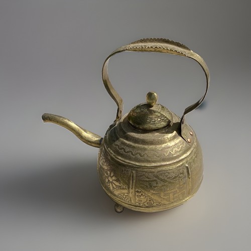 Vintage african brass kettle - african,