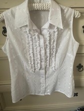 Kate Cooper White Sleeveless Blouse UK 10