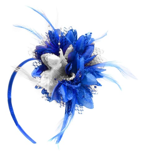 Flower feather hair fascinator - hair,