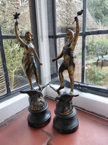 Pair spelter night day - spelter, &