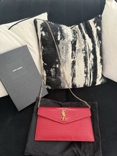 YSL Uptown Pouch Croc Leather