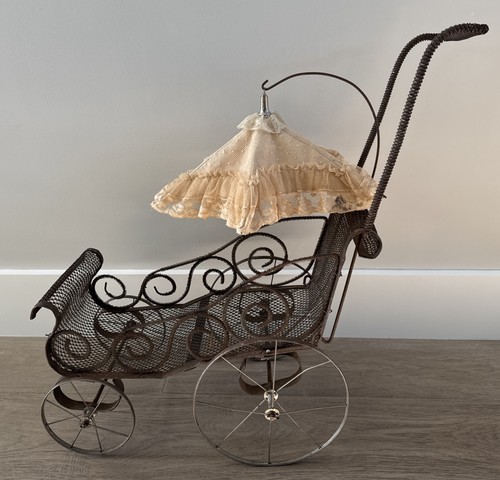 Doll stroller victorian metal - stroller,