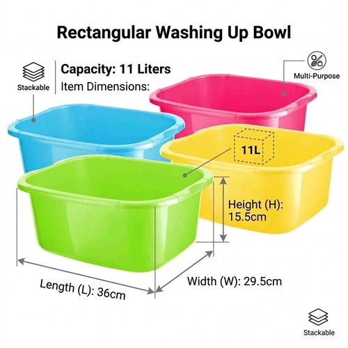 Rectangular washing bowl - washing, up