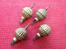 Antique Vintage Victorian Round Hollow Brass Decorative Finials