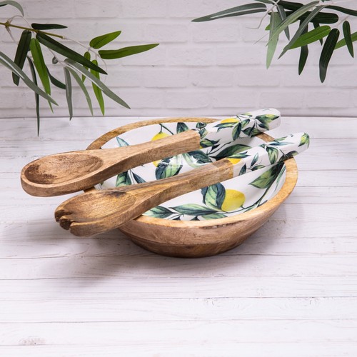 Mango wood enamelled lemon - mango,