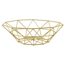Metal Wire Fruit Basket Fruit Bowl,  Round Bread Storage Bowl Stand S5N32187
