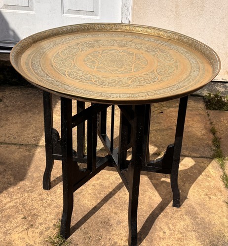 Antique benares brass - benares, tray