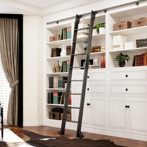 Sliding library ladder - library, with