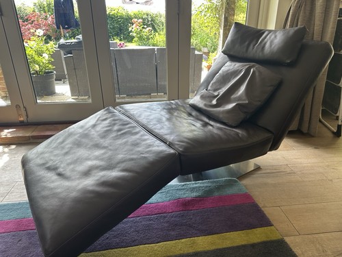 Natuzzi chaise lounge - lounge., dark