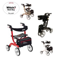 Drive Nitro 4 Wheel Rollator walker Walking Frame Lightweight - Sizes / Colours