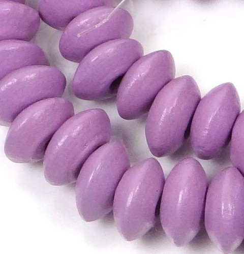 12x5mm lavender wood rondelle - lavender,