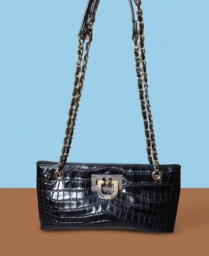 Dkny black croc embossed - dkny,