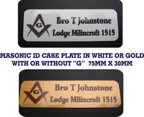 Masonic regalia case plate - masonic,