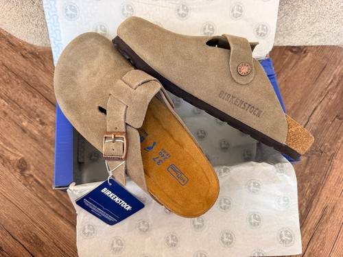 Birkenstock boston taupe mules - boston,