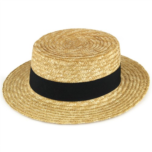 Straw boater hat - straw, sailor