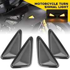 Motorcycle Flush Mount LED Turn Signals Indicator Blinker Light White Amber 4PCS
