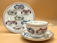 Royal Worcester China Cup of Cups pink large breakfast tea cup, saucer & plate.