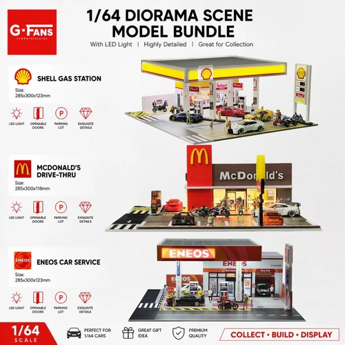 Diorama diecast garage - diorama,
