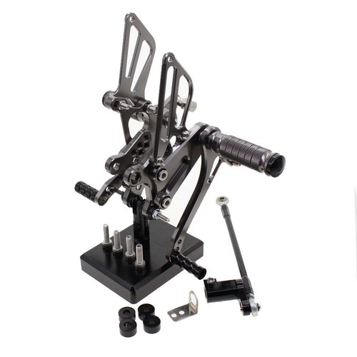 Black cnc rearset foot pegs - black,