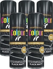 5 x Black Spray Paint Matt