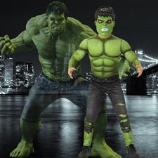 Cosplay Avengers Hulk Kids Mask Jumpsuit Halloween Carnival Suits Boys Costumes&