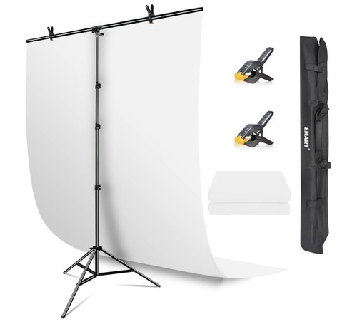 Emart white backdrop 5x2m - white, 1.5x2m